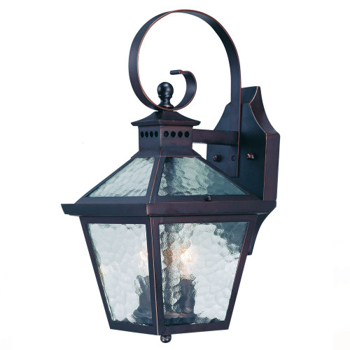 Homeroots Lighting XL Two Light Antique Bronze Hammered Glass Wall Light, Antique Bronze Finish