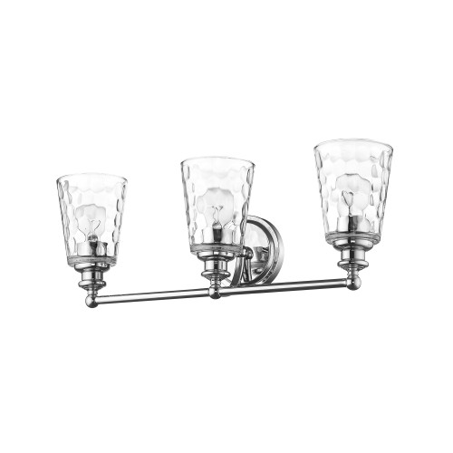 Homeroots Lighting Mae 3-Light Vanity, Chrome Finish
