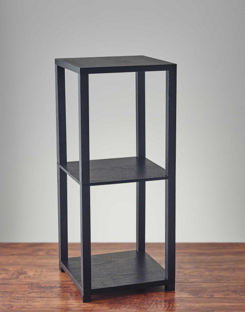 Homeroots Living Room Basic Black Bookcase End Table, 28 inches