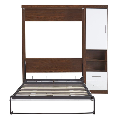 White Wood Full Murphy Bed