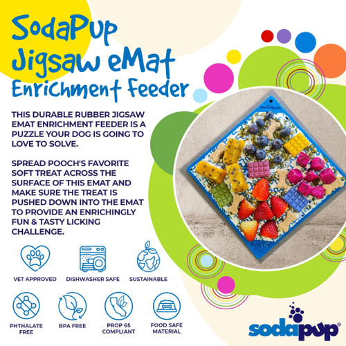 Jigsaw Puzzle eMat - Enrichment Lick Mat for Dogs and Cats 