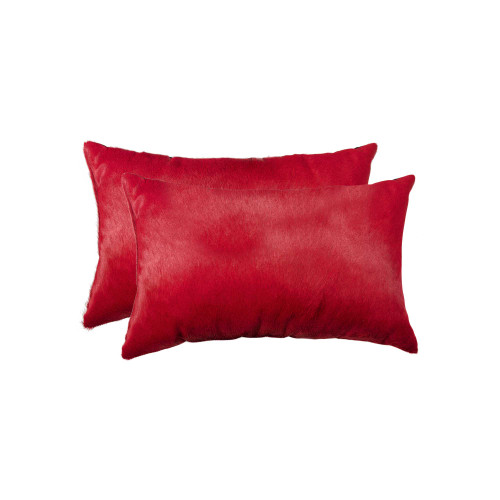 Homeroots Home Decor 12 X 20 X 5 Inches Wine Cowhide Pillow 2 Pack