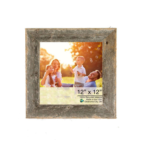 12" x 12" Gray Solid Wood Tabletop Picture Frame