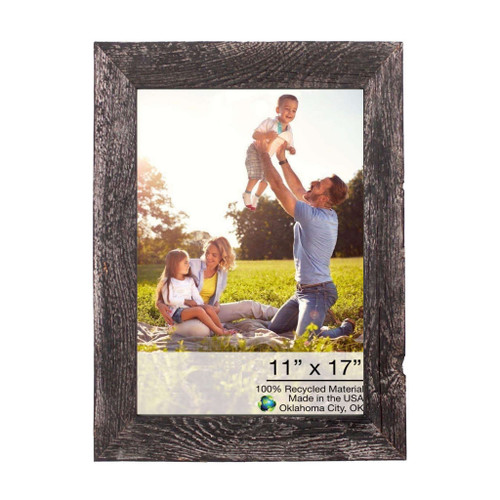 11" x 17" Black Solid Wood Hanging Picture Frame