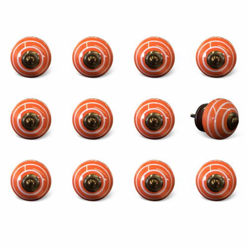 1.5" X 1.5" X 1.5" Ceramic Metal Multicolor 12 Pack Knob Home Accent