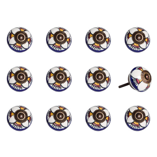 Luxury Collection 1.5" X 1.5" X 1.5" Ceramic Metal Multicolor 12 Pack Knob for Living Room Bedroom Office