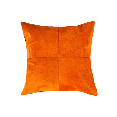 Homeroots Home Decor 18 X 18 Orange Cowhide Throw Pillow