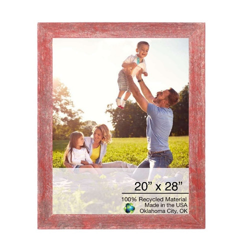 20" x 28" Red Solid Wood Hanging Picture Frame