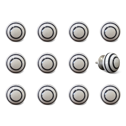 1.5" x 1.5" x 1.5" Inches Ceramic Metal Multicolor 12 Pack Knob