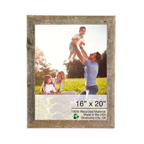 Homeroots Home Decor Natural Weathered Grey Picture Frame, 16 X 20 inches