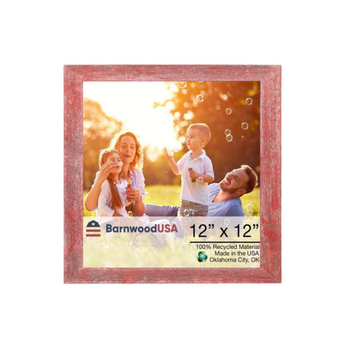12" x 12" Red Solid Wood Tabletop Picture Frame