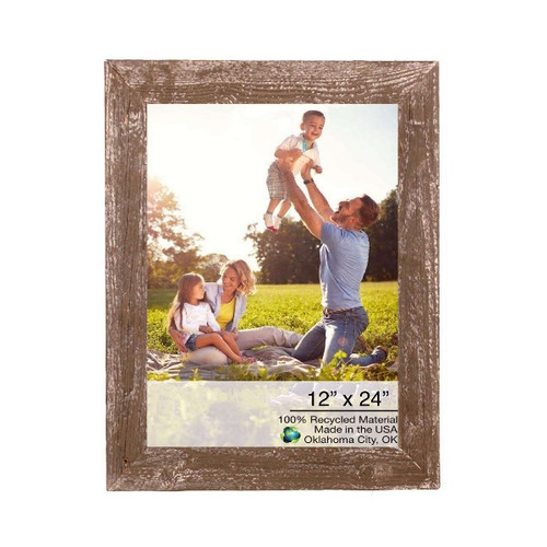 12" x 24" Espresso Solid Wood Hanging Picture Frame