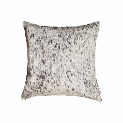 Homeroots Home Decor 18 X 18 Gray and White Cowhide Throw Pillow