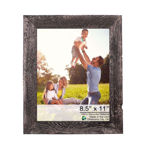 8.5" x 11" Black Solid Wood Tabletop Picture Frame