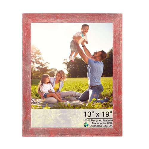 13" x 19" Red Solid Wood Hanging Picture Frame