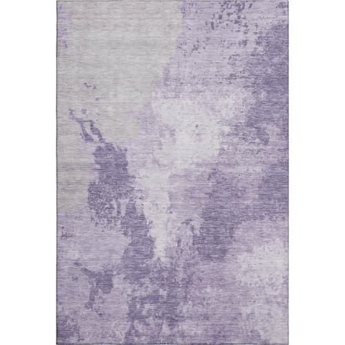 8' X 10' Plum And Lavender Abstract Washable Area Rug With UV Protection