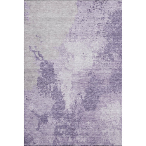 8' X 10' Plum And Lavender Abstract Washable Area Rug With UV Protection