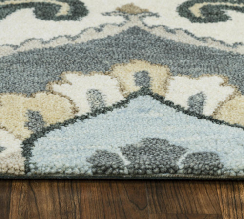 9' X 12' Beige And Natural Wool Floral Hand Tufted Area Rug