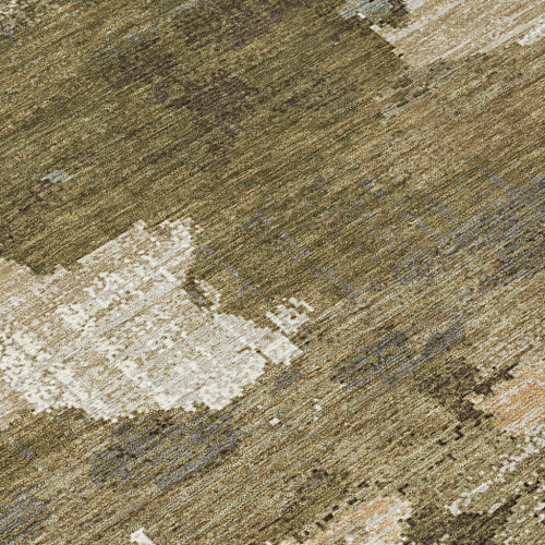 10' X 14' Khaki And Beige Abstract Washable Indoor Outdoor Area Rug