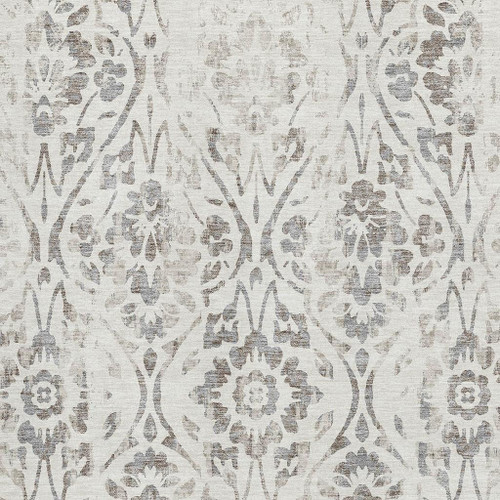3' X 5' Ivory And Beige Floral Washable Area Rug With UV Protection