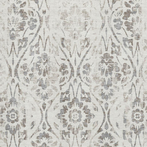 3' X 5' Ivory And Beige Floral Washable Area Rug With UV Protection