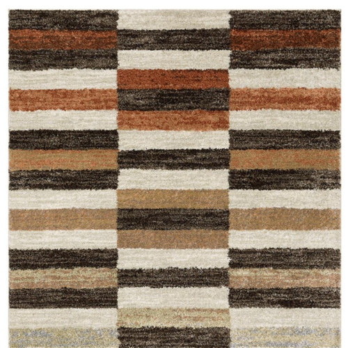 8' X 10' Brown And Rust Geometric Area Rug