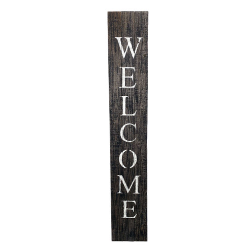 Homeroots Home Decor Rustic Black and White Front Porch Welcome Sign