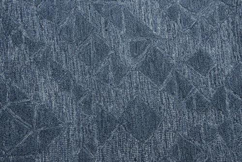 8' X 10' Blue And Dark Blue Wool Geometric Hand Tufted Area Rug