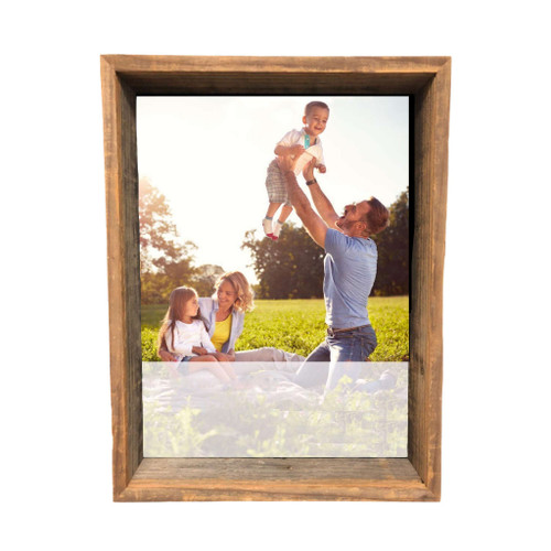 10" x 10" Gray Solid Wood Hanging Picture Frame