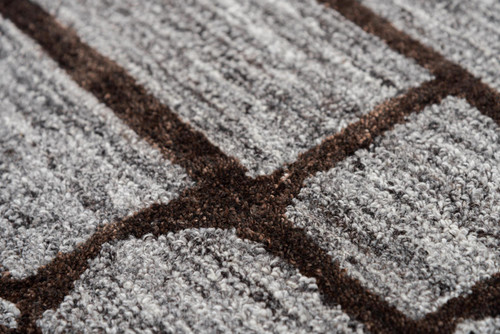 8' X 10' Gray Charcoal And Black Wool Abstract Hand Tufted Area Rug