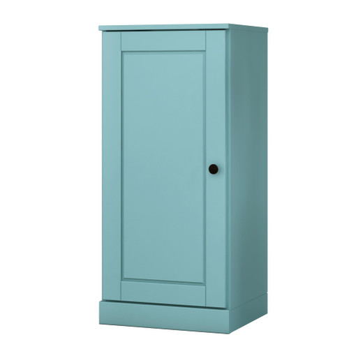 36" Aqua Solid Wood Adjustable Three Tier Library Bookcase with One Door