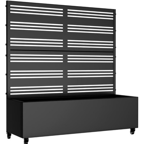 47" X 47" Black Striped Galvanized Metal Rectangular Planter Box