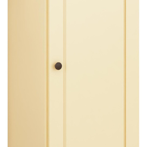 36" Yellow Solid Wood Adjustable Three Tier Library Bookcase with One Door