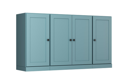 65" Aqua Solid Wood Two Drawer Sideboard With Four Doors
