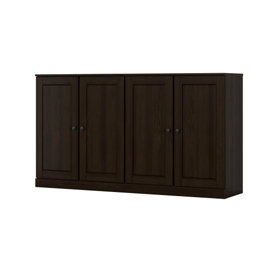 64" Espresso Solid Wood Sideboard With Two Doors