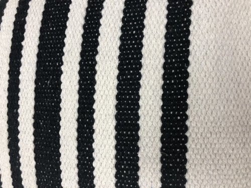 36" X 14" White And Black Lumbar Striped Cotton Throw Pillow