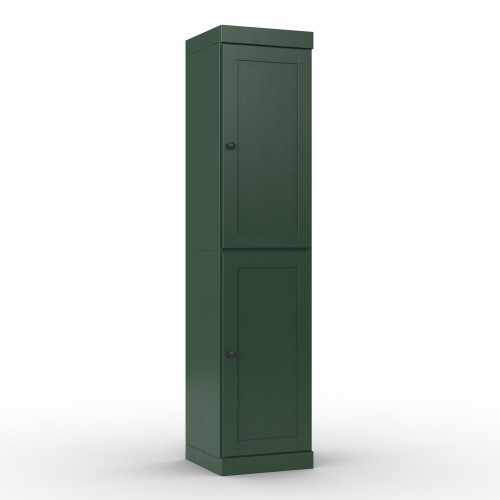 17" Green Solid Wood Free Standing Double Door Linen Cabinet