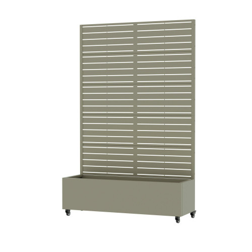 73" X 47" Gray Striped Galvanized Metal Rectangular Planter Box