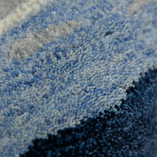 4' X 6' Navy Blue Ivory And Gray Wool Abstract Hand Tufted Area Rug