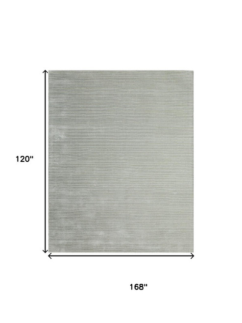 10' X 14' Green Hand Woven Area Rug