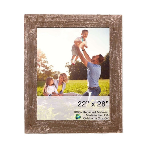 22" x 28" Brown Solid Wood Hanging Picture Frame
