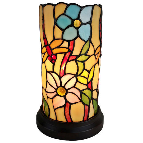 Homeroots Lighting 11 Inches Tiffany Style Red Dragonfly Accent Table Lamp