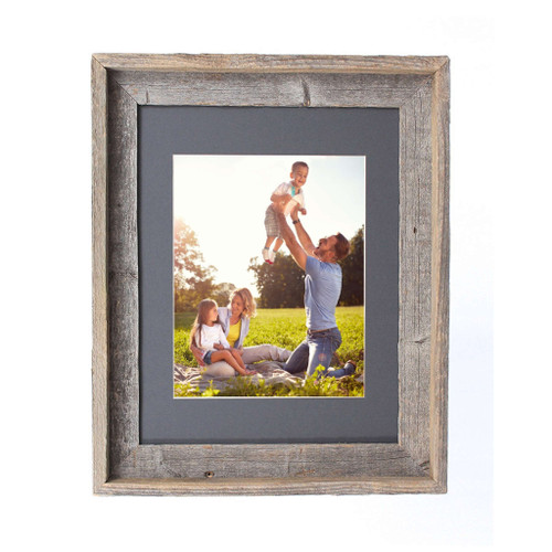 16" x 20" Gray Solid Wood Hanging Picture Frame