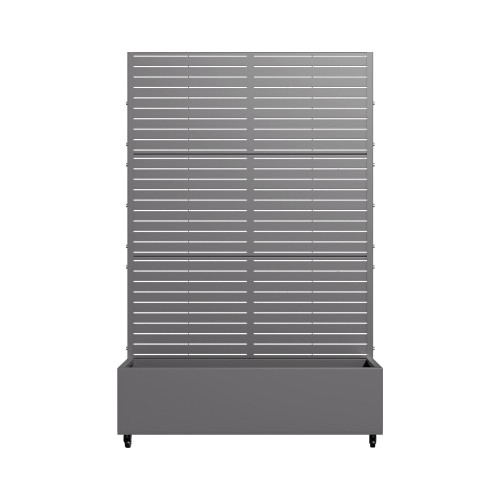 73" X 47" Gray Striped Galvanized Metal Rectangular Planter Box