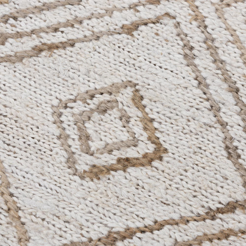 9' X 12' Beige And Natural Jute Geometric Hand Woven Area Rug