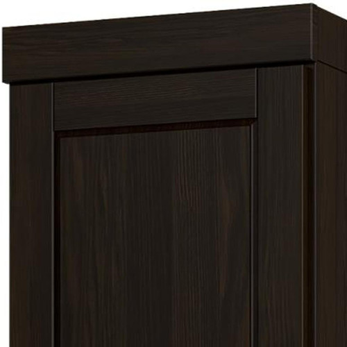 17" Espresso Solid Wood Free Standing Double Door Linen Cabinet