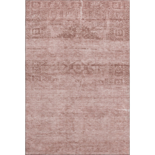 9' X 12' Blush And Pink Oriental Washable Area Rug With UV Protection