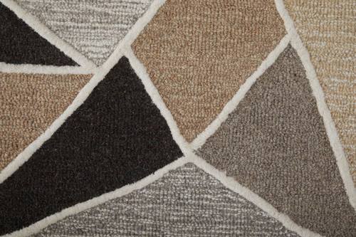 5' X 8' Blue And Ivory Wool Abstract Hand Tufted Area Rug