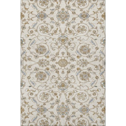 8' X 10' Ivory Copper And Gray Moroccan Washable Area Rug With UV Protection