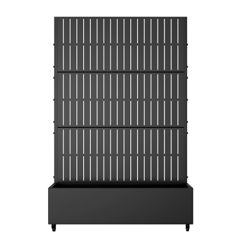 73" X 47" Black Striped Galvanized Metal Rectangular Planter Box